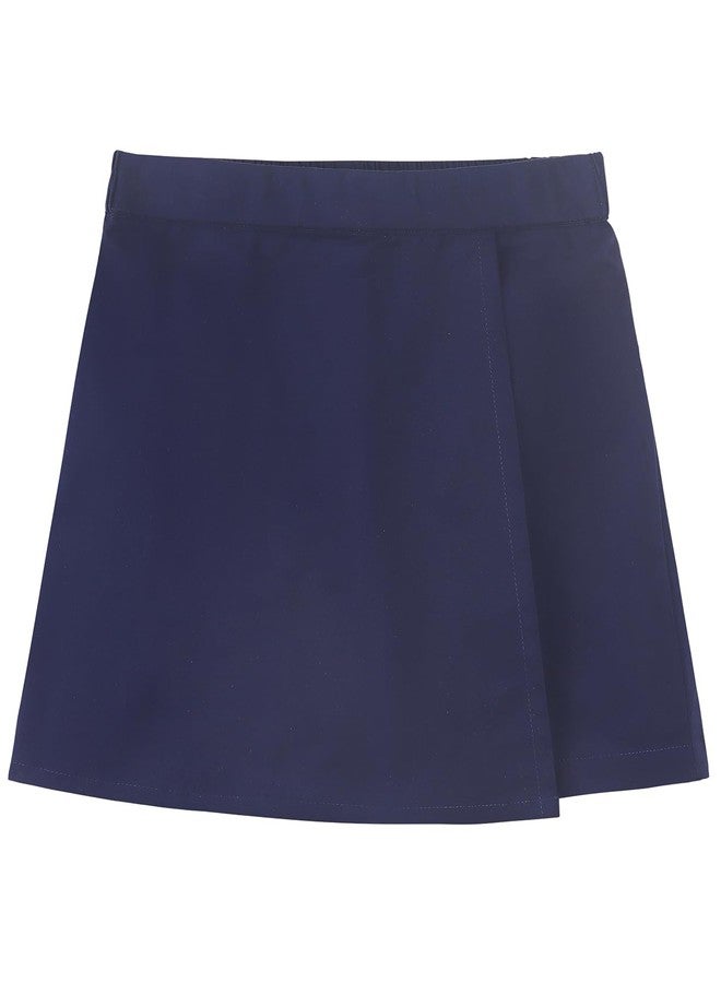 Noomelfish Girls Wrap Skort Cute School Uniform Skirt Shorts, Navy Blue, Size 7-8 Years - Image 2